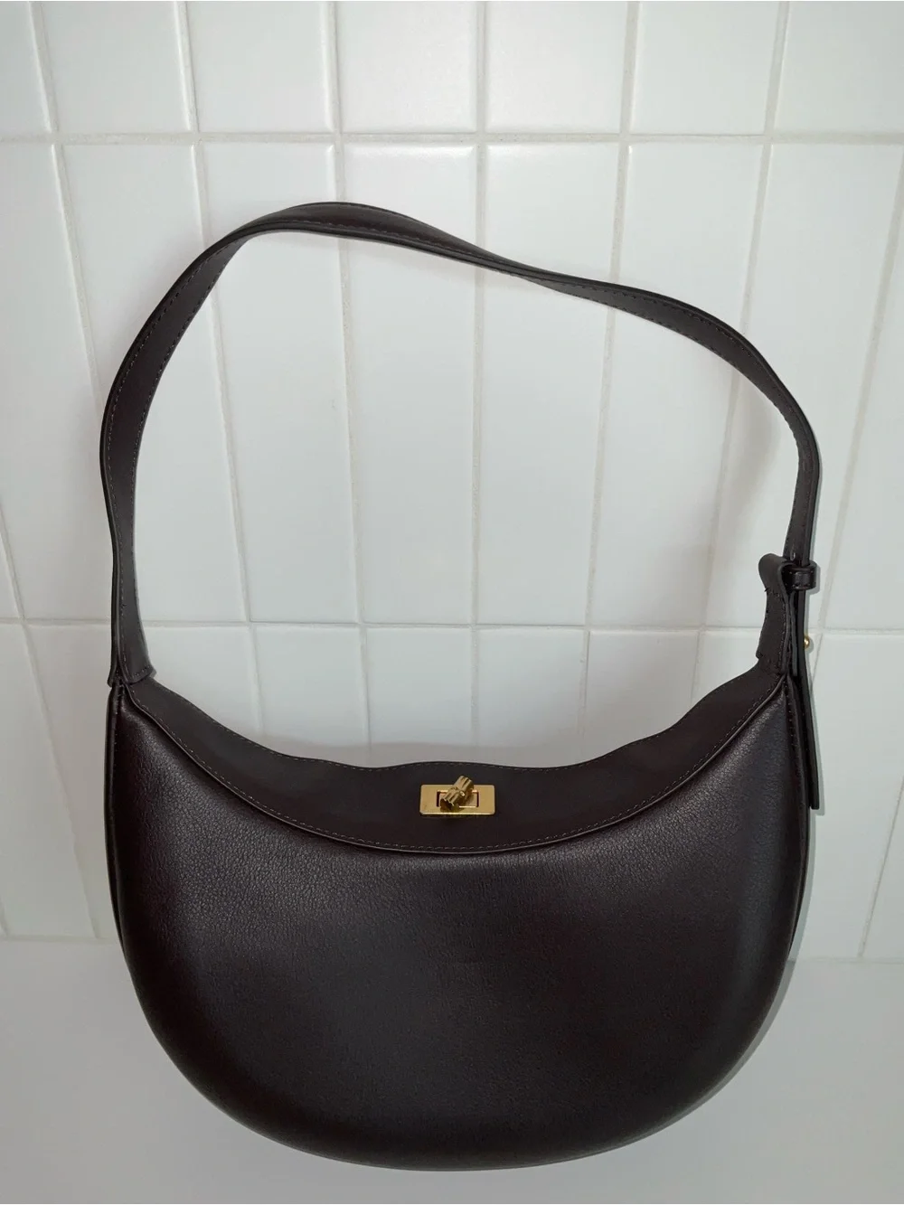 J. McLaughlin Molina Brown Crescent Leather Shoulder Bag